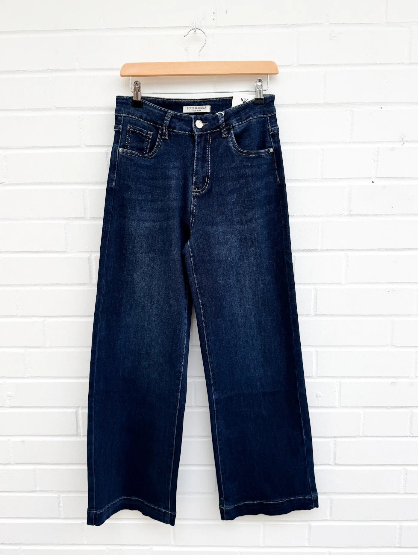DARK BLUE WIDE LEG JEANS REVA - dunkelblau