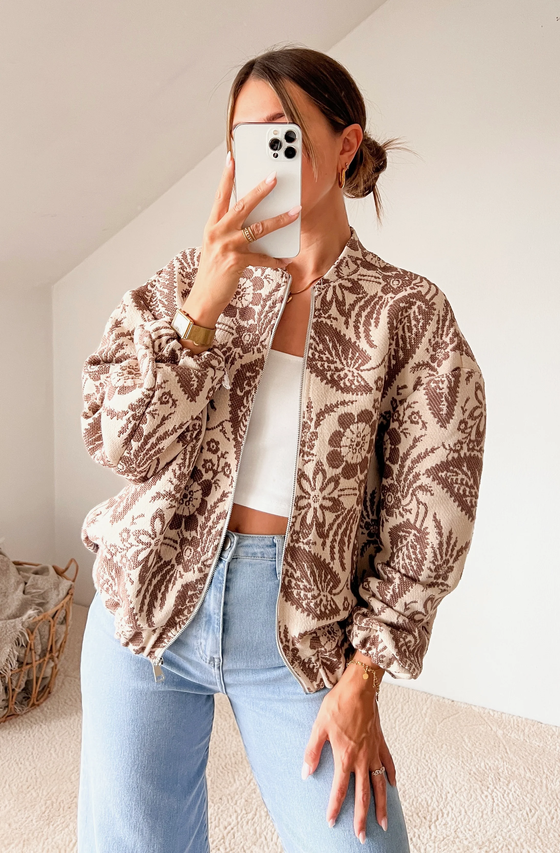 FLOWER BROWN JACKET